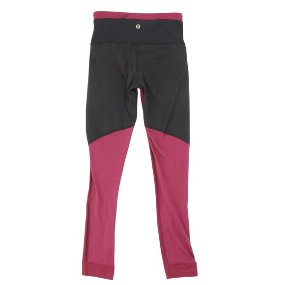 Lululemon All You Need Colorblock Leggings Tights 2 Black Dashing Purple Magenta - Picture 9 of 10